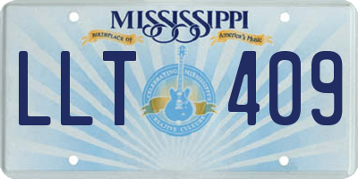 MS license plate LLT409