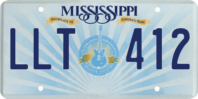 MS license plate LLT412
