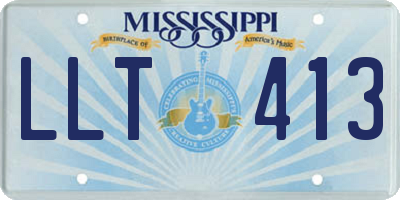 MS license plate LLT413
