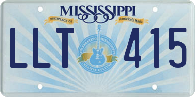 MS license plate LLT415