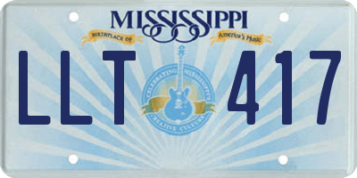 MS license plate LLT417