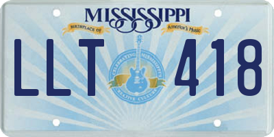 MS license plate LLT418