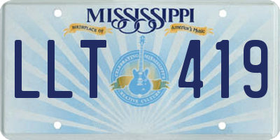 MS license plate LLT419