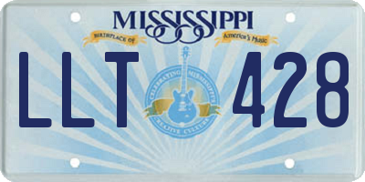 MS license plate LLT428
