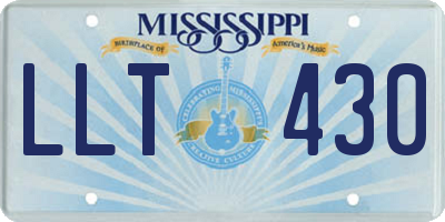 MS license plate LLT430