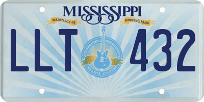 MS license plate LLT432