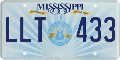 MS license plate LLT433