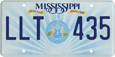 MS license plate LLT435