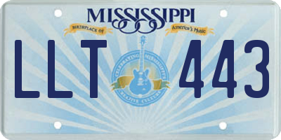 MS license plate LLT443