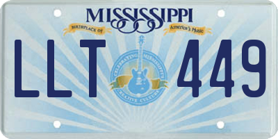 MS license plate LLT449