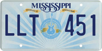 MS license plate LLT451