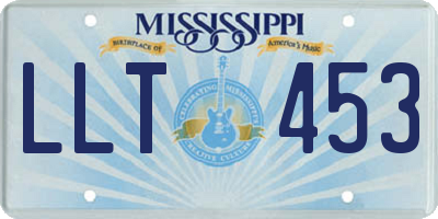 MS license plate LLT453
