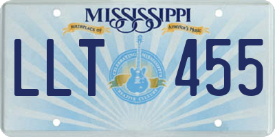 MS license plate LLT455