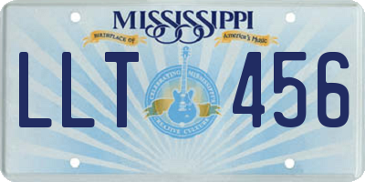 MS license plate LLT456