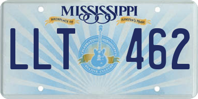 MS license plate LLT462