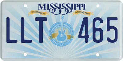 MS license plate LLT465