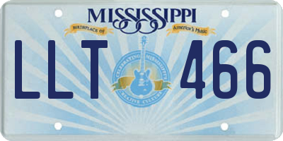 MS license plate LLT466