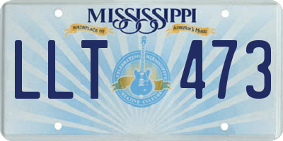 MS license plate LLT473