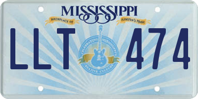 MS license plate LLT474