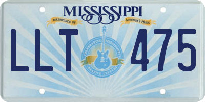 MS license plate LLT475