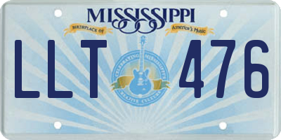 MS license plate LLT476