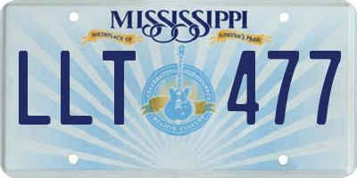 MS license plate LLT477