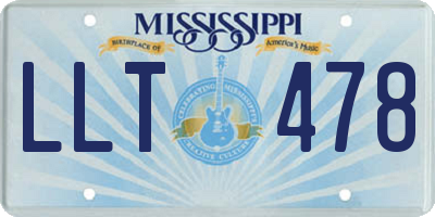 MS license plate LLT478