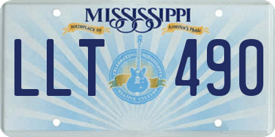 MS license plate LLT490