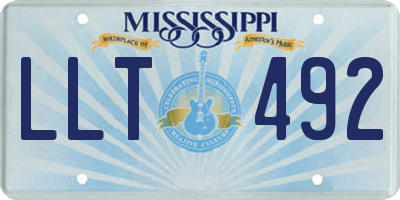 MS license plate LLT492