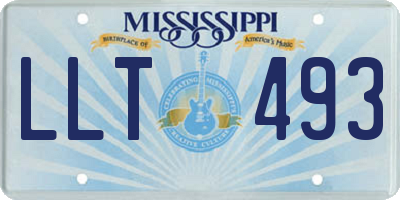 MS license plate LLT493