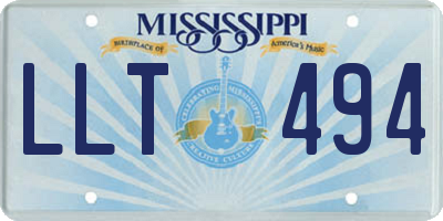 MS license plate LLT494