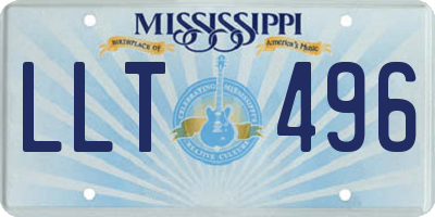 MS license plate LLT496
