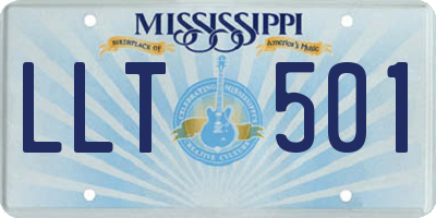 MS license plate LLT501