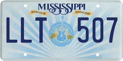 MS license plate LLT507