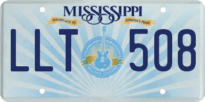 MS license plate LLT508