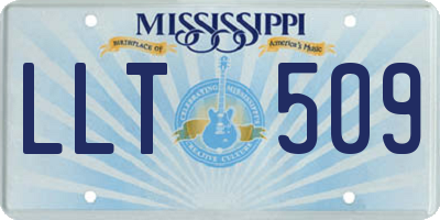 MS license plate LLT509