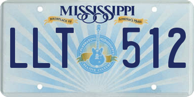 MS license plate LLT512