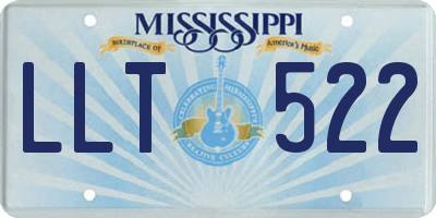 MS license plate LLT522