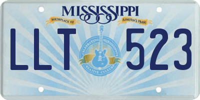 MS license plate LLT523
