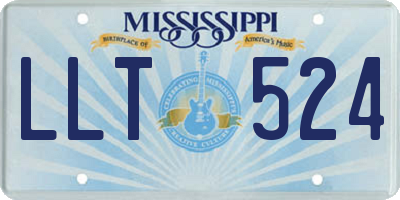 MS license plate LLT524