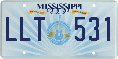 MS license plate LLT531