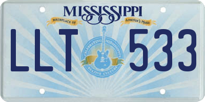 MS license plate LLT533