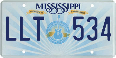 MS license plate LLT534