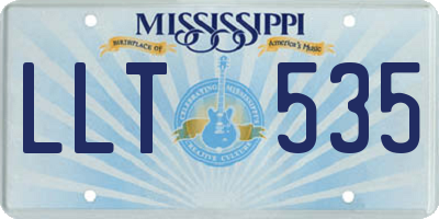 MS license plate LLT535