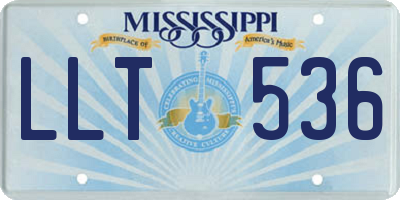 MS license plate LLT536