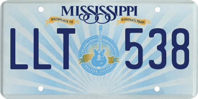 MS license plate LLT538