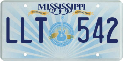 MS license plate LLT542