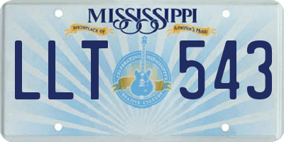 MS license plate LLT543