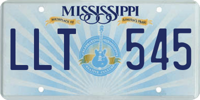 MS license plate LLT545