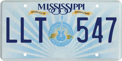 MS license plate LLT547